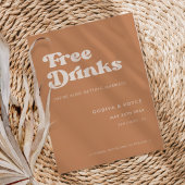 Save The Date Sucre Brown rétro élégant Boissons gratuites