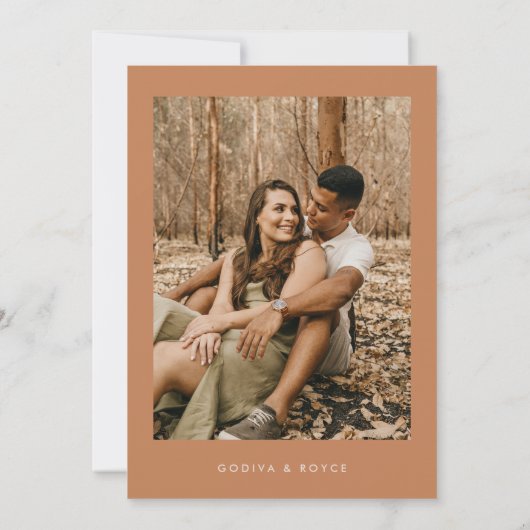 Save The Date Sucre Brown rétro élégant Photo (Dos)