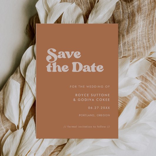 Save The Date Sucre brun rétro élégant