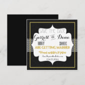 Save The Date Suite de mariage Gatsby Gold pour la mariée (Devant / Derrière)