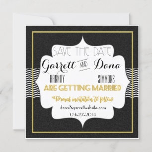 Save The Date Suite de mariage Gatsby Gold pour la mariée et sa