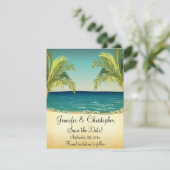 Save The Date Summer Beach et Palm Trees Mariage Sauvez la date (Debout devant)