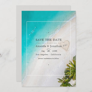 Save The Date Summer Beach Mariage Monogramme Photo