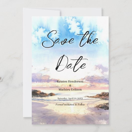 Save The Date Summer Nature Beach Mariage (Devant)