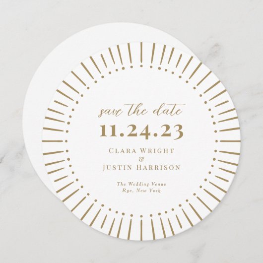 Save The Date Sunburst Modern (Devant / Derrière)