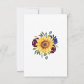 Save The Date Sunflower Burgundy Navy Floral Mariage géométrique (Dos)