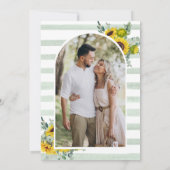Save The Date Sunflower Eucalyptus Photo Mariage en bois (Dos)
