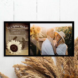 Save The Date Sunflower Horseshoe Pays Mariage Ouest Sepia