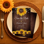 Save The Date Sunflower Mariage rustique Enregistrer la date Inv