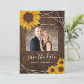 Save The Date Sunflower Mariage rustique Enregistrer la date Pho (Debout devant)
