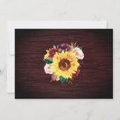 Save The Date Sunflower Mason Jar Lumières en bois Mariage photo (Dos)