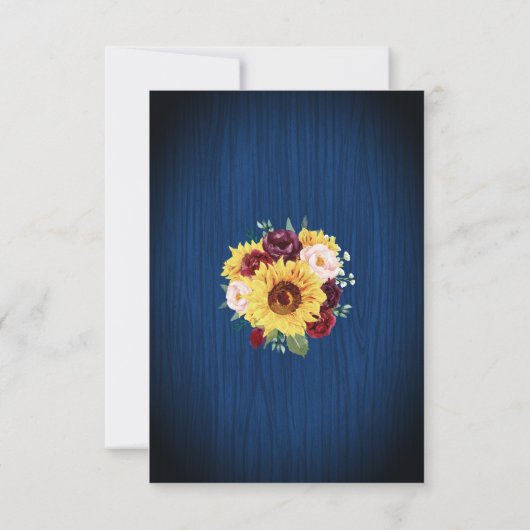 Save The Date Sunflower Navy Blue Mason Jar Lumières Mariage (Dos)