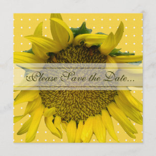 Save The Date Sunflower Sauvez la date avec des points