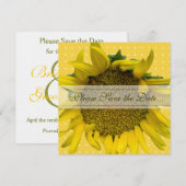 Save The Date Sunflower Sauvez la date avec des points (Devant / Derrière)
