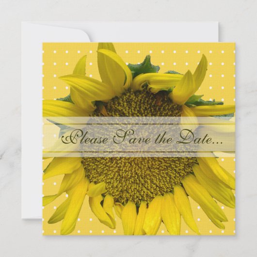 Save The Date Sunflower Sauvez la date avec des points (Devant)