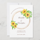 Save The Date Sunflowers Country Yellow Floral code QR Mariage (Devant)