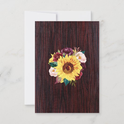 Save The Date Sunflowers Mason Jar Lumières en bois Mariage (Dos)