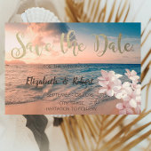 Save The Date Sunset Beach Wedding, Plumeria Enregistrer La Date