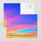Save the date | Sunset Briefkaart Announcement Kaa (Voorkant / Achterkant)