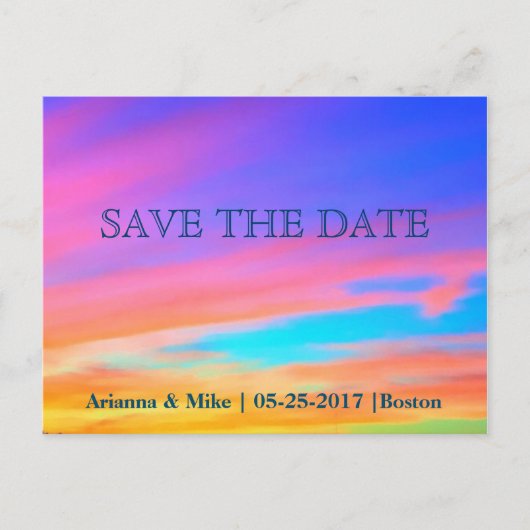 Save the date | Sunset Briefkaart Announcement Kaa (Voorkant)