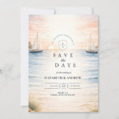 Save The Date Sunset Sailboat Seaside Wedding (Devant)