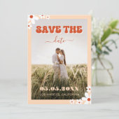 Save The Date Super Daisy Retro Hippie les années 70 70 Mariage (Debout devant)
