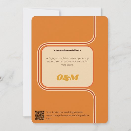 Save The Date Super orange et Brown courbe arc-en-ciel (Dos)