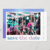 Save The Date Super Pastel Purple Gradient Retro Photo Mariage (Devant / Derrière)