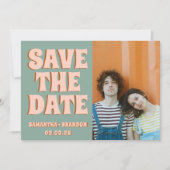 Save The Date Super Photo bleu rose rouge Funky (Devant)