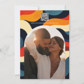 Save The Date Super Retro Wavy Boho Mariage Photo QR Code (Dos)