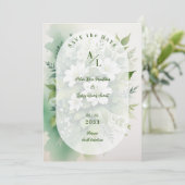 Save The Date Superbe Boho Translucide Oval Exubérant Vert (Debout devant)