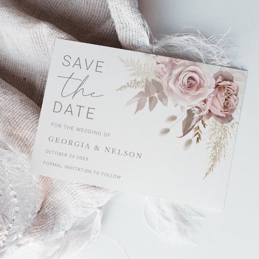 Save The Date Superbe Mariage floral Blush
