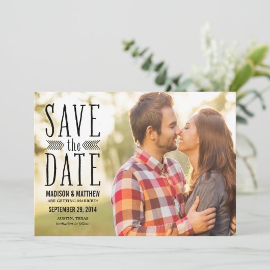 Save The Date Superposition Aztec | Enregistrer l'annonce de dat (Debout devant)