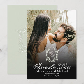 Save The Date Superposition de photo de blason de monogramme de