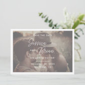 Save The Date Superposition de photo de mariage à l'écriture élé (Debout devant)