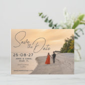 Save The Date Superposition de photos de mariage de destination  (Debout devant)