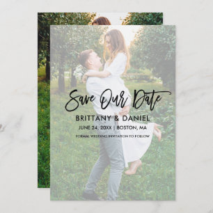 Save The Date Superposition de script de brosse moderne Enregist