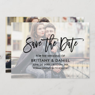 Save The Date Superposition de script de brosse moderne Enregist