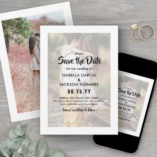 Save The Date Superposition de typographie élégante sur photo de