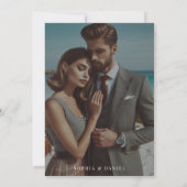 Save The Date Superposition photo Mariage simple en noir et blan (Dos)