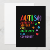 Save The Date Support Acceptance Ally Autism (Devant / Derrière)