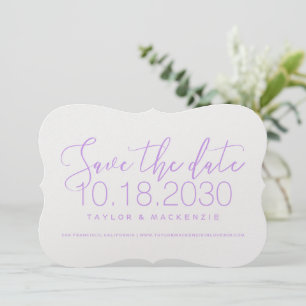 Save The Date Support de script minimal moderne Lilac Enregistre