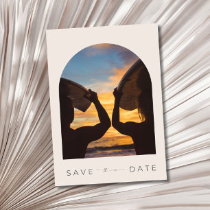 Save The Date Surfers Beach Wedding Photo
