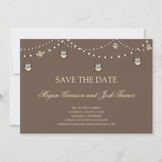 Save The Date Suspendre des jarres Mason sur une chaîne de lumiè (Devant)