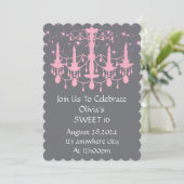 SAVE THE DATE SWEET 16 ANNIVERSAIRE ROSE D'INVITATION (Debout devant)