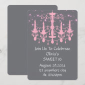 SAVE THE DATE SWEET 16 ANNIVERSAIRE ROSE D'INVITATION (Devant / Derrière)