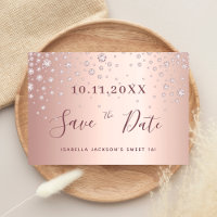 Sweet 16 ans rose diamants or