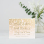 Save The Date Sweet 16 Enregistrer La Date Gold Bokeh Sparkle Li (Debout devant)