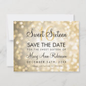 Save The Date Sweet 16 Enregistrer La Date Gold Parties scintill (Devant)