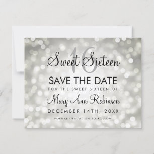 Save The Date Sweet 16 Enregistrer La Date Lumière Parties scint